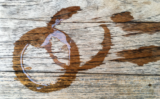 Water stains on wood