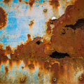 Rusted blue painted metal